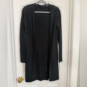 Black Hooded Cardigan